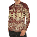 Jesus Religious Words Print Men's Long Sleeve Rash Guard