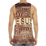 Jesus Religious Words Print Men's Muscle Tank Top