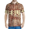 Jesus Religious Words Print Men's Polo Shirt