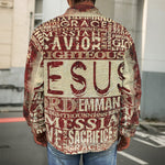 Jesus Religious Words Print Men's Shirt Jacket