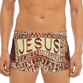 Jesus Religious Words Print Men's Short Boxer Briefs