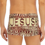 Jesus Religious Words Print Men's Short Boxer Briefs