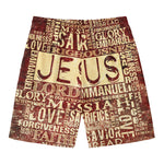 Jesus Religious Words Print Men's Swim Trunks