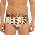 Jesus Religious Words Print Men's Triangle Swim Briefs