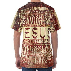 Jesus Religious Words Print Men's Velvet T-Shirt