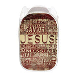 Jesus Religious Words Print Mesh Laundry Hamper