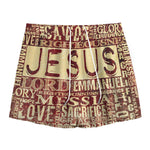Jesus Religious Words Print Mesh Shorts