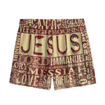 Jesus Religious Words Print Mesh Shorts