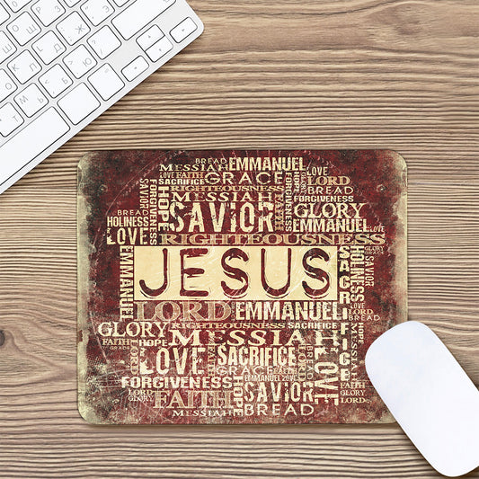 Jesus Religious Words Print Mouse Pad