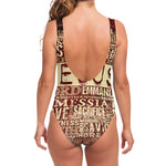 Jesus Religious Words Print One Piece Swimsuit