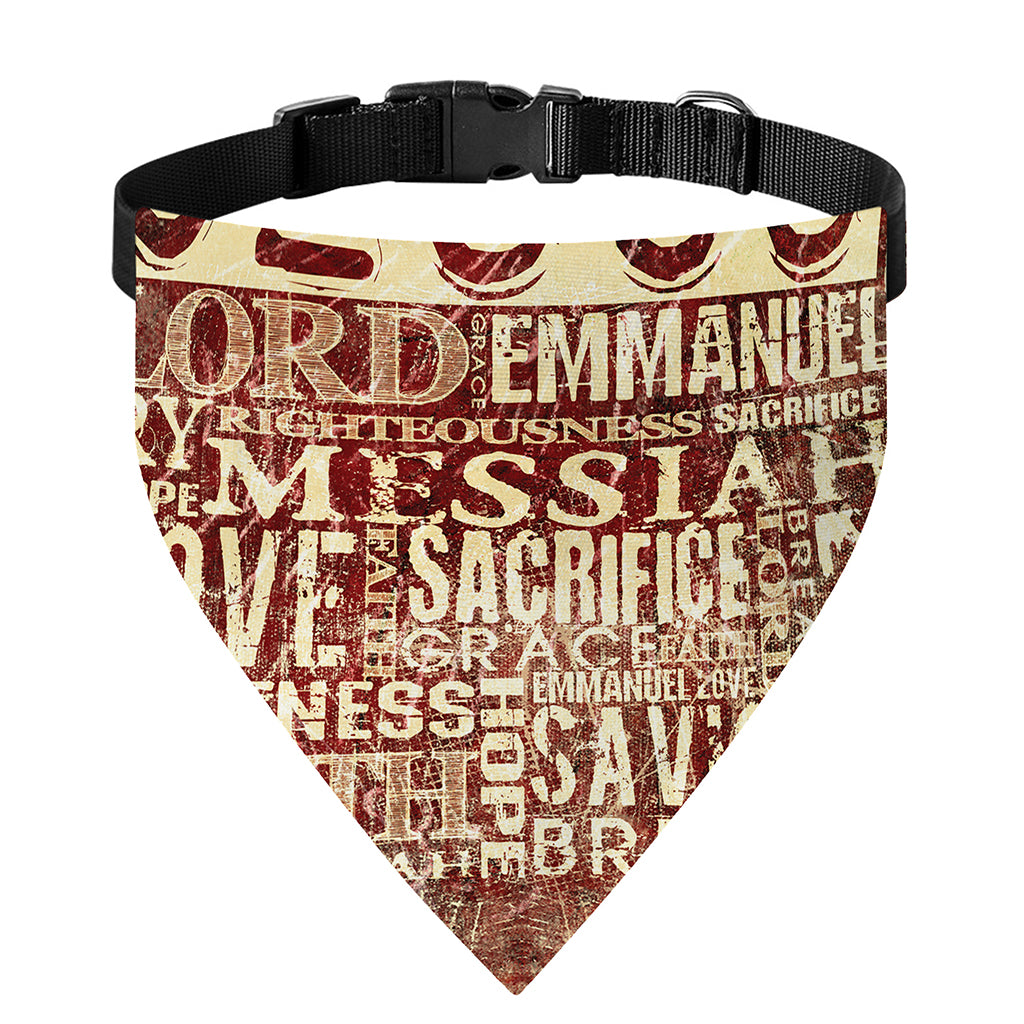 Jesus Religious Words Print Over The Collar Dog Bandana