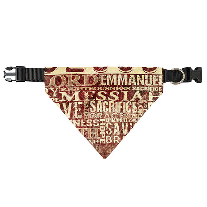 Jesus Religious Words Print Over The Collar Dog Bandana