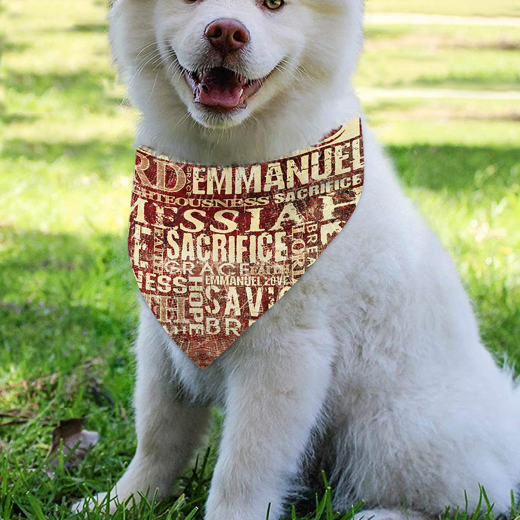 Jesus Religious Words Print Over The Collar Dog Bandana