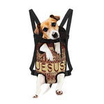 Jesus Religious Words Print Pet Carrier Backpack