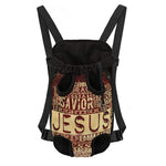 Jesus Religious Words Print Pet Carrier Backpack
