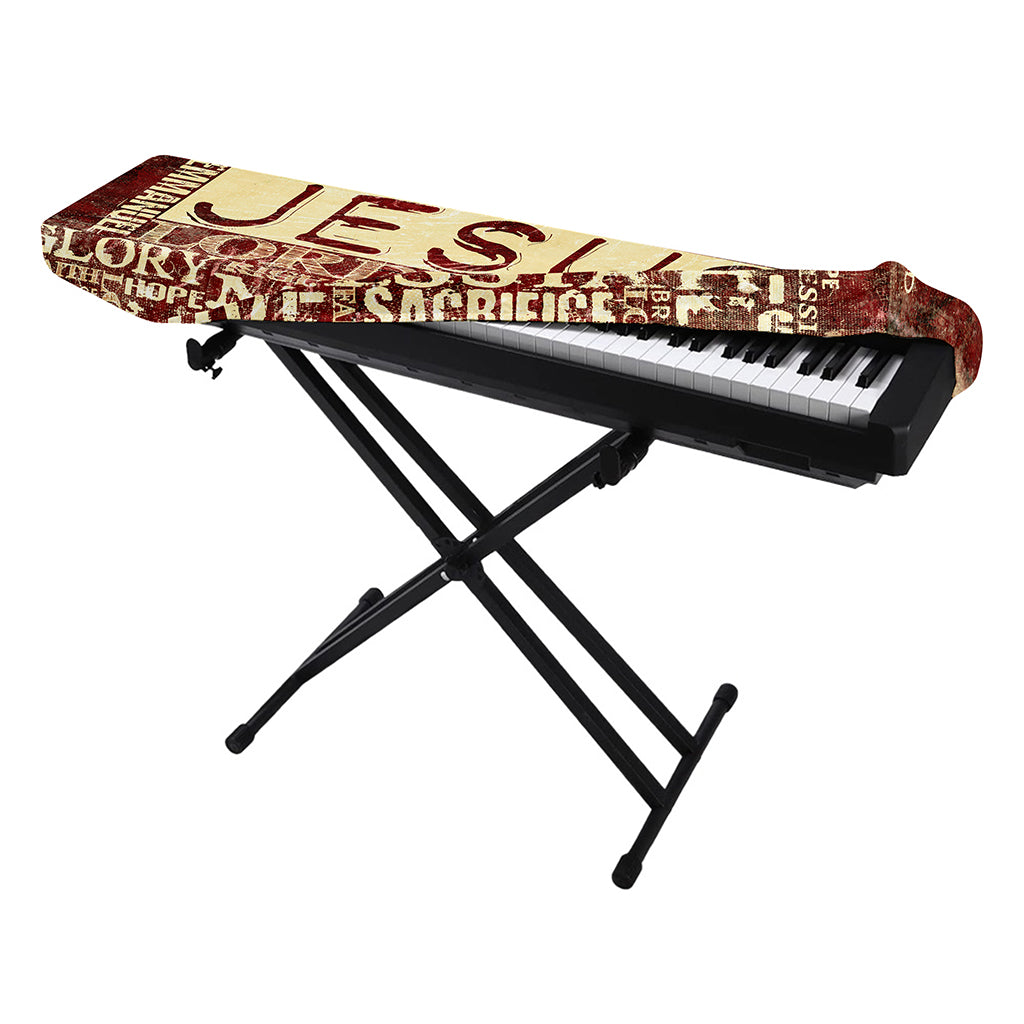Jesus Religious Words Print Piano Keyboard Cover