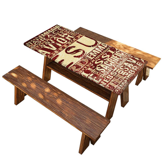 Jesus Religious Words Print Picnic Table Cover
