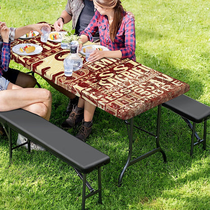 Jesus Religious Words Print Picnic Table Cover