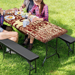 Jesus Religious Words Print Picnic Table Cover