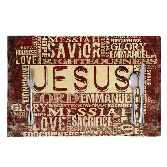 Jesus Religious Words Print Placemat