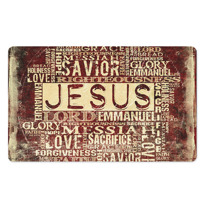 Jesus Religious Words Print Polyester Doormat