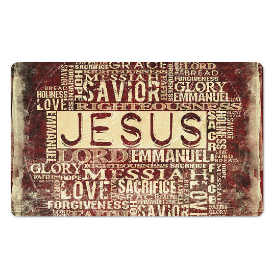 Jesus Religious Words Print Polyester Doormat