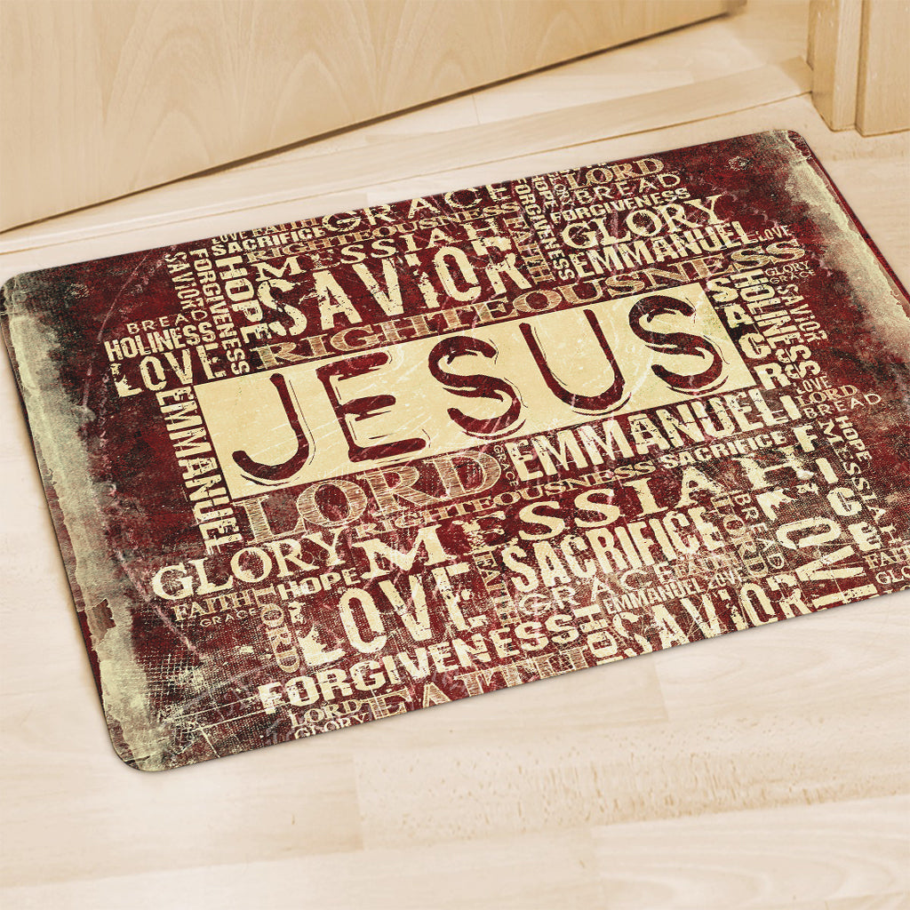 Jesus Religious Words Print Polyester Doormat