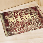 Jesus Religious Words Print Polyester Doormat