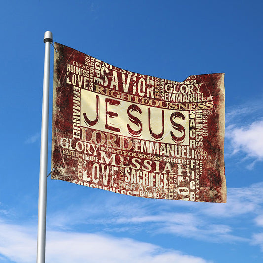 Jesus Religious Words Print Polyester Flag