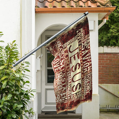 Jesus Religious Words Print Polyester Flag