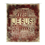 Jesus Religious Words Print Polyester Shower Curtain