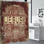 Jesus Religious Words Print Premium Shower Curtain