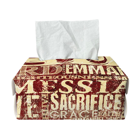 Jesus Religious Words Print Rectangle Tissue Box Cover
