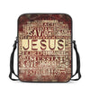 Jesus Religious Words Print Rectangular Crossbody Bag