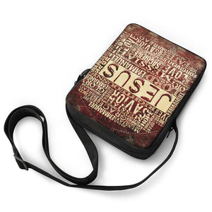 Jesus Religious Words Print Rectangular Crossbody Bag