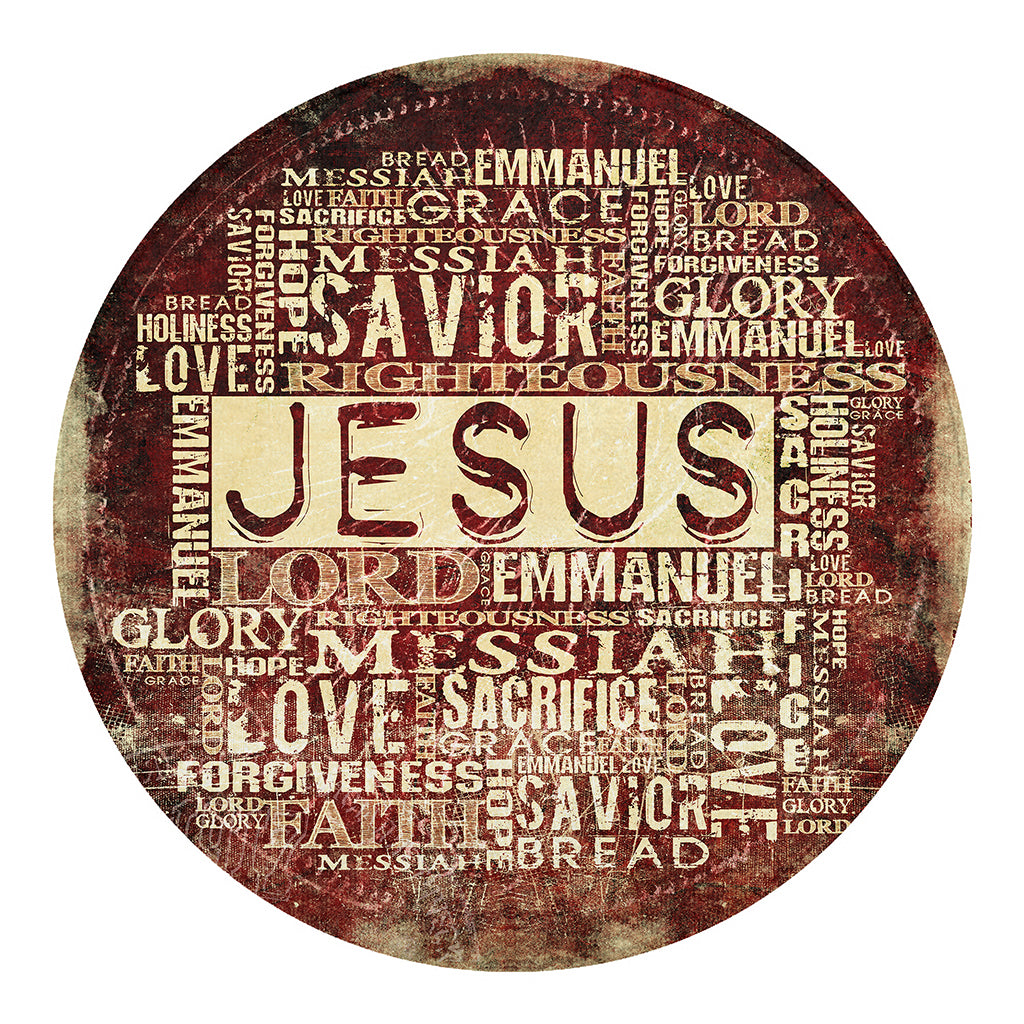 Jesus Religious Words Print Round Blanket
