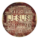 Jesus Religious Words Print Round Blanket
