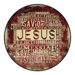 Jesus Religious Words Print Round Floor Mat