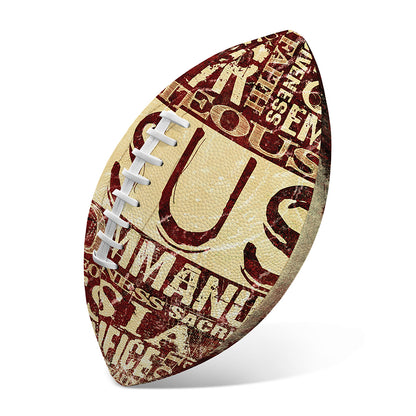 Jesus Religious Words Print Rugby Ball