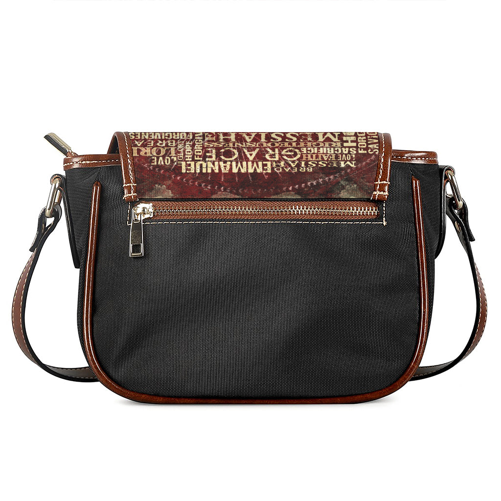 Jesus Religious Words Print Saddle Bag