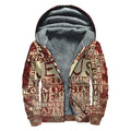 Jesus Religious Words Print Sherpa Lined Zip Up Hoodie