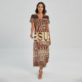 Jesus Religious Words Print Short Sleeve Maxi Dress