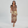 Jesus Religious Words Print Short Sleeve Maxi Dress