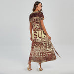 Jesus Religious Words Print Short Sleeve Maxi Dress