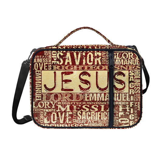 Jesus Religious Words Print Shoulder Strap Bible Bag