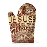 Jesus Religious Words Print Single Oven Mitt