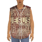 Jesus Religious Words Print Sleeveless Baseball Jersey