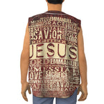 Jesus Religious Words Print Sleeveless Baseball Jersey