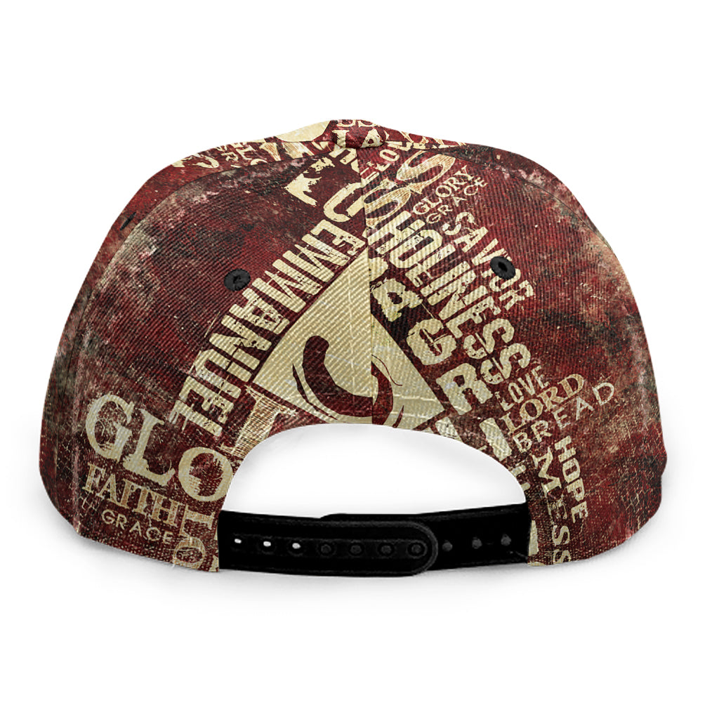 Jesus Religious Words Print Snapback Cap