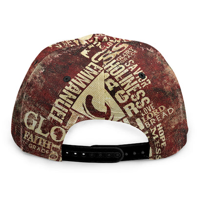 Jesus Religious Words Print Snapback Cap